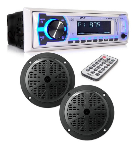 Imagen 1 de 10 de Pyle Estereo Plmrb29w Marino + Parlantes 6.5 PuLG Marinos