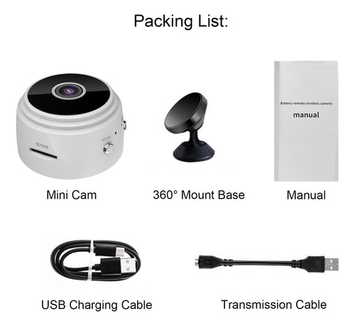 Xt Cámara De Vídeo 240mah Ir Vision Mini 128gb Cámara