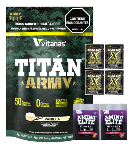 Titan Army X12 Lbs - Ganancia De Masa Muscular Maxima !!