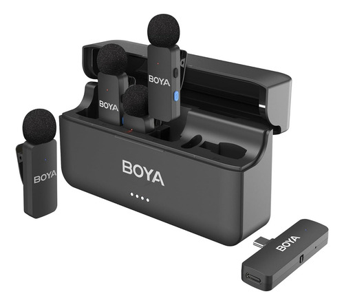 Micrófono inalámbrico de solapa BY-v4u para Android Negro Boya