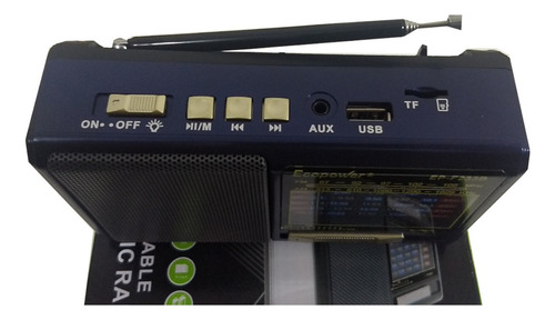 Radio Am Fm Bluetooth Usb Tf + Lanterna Cor Preto 12v