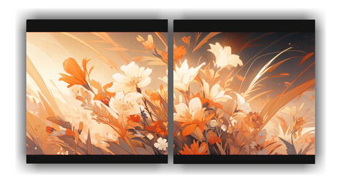 160x80cm Cuadros Estilo Galería Naturaleza Viva Orange And 