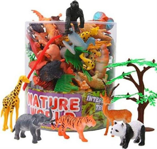 Valefortoy Juego Mini Animales Selva 54 Piezas Con Caja Que