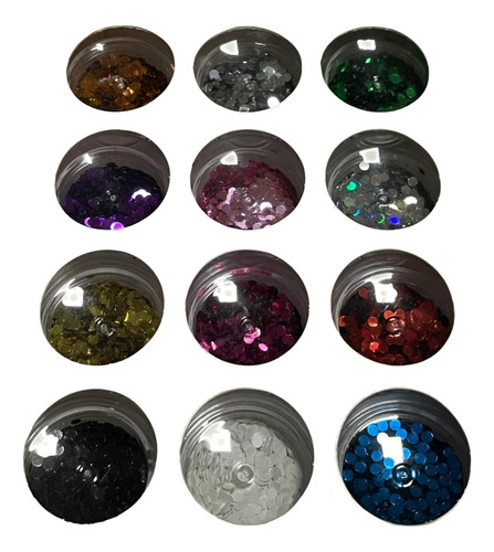 Glitter Confeti Redondo Colores Paris Night X12