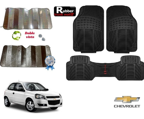 Tapetes Uso Rudo Negros + Cubresol De Regalo Chevy C3 09-12