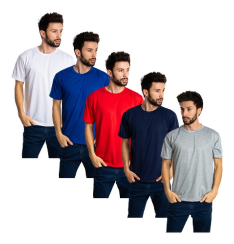Imagem 1 de 4 de 5 Camisetas Pv Malha Fria Coloridas Atacado P-m-g-gg
