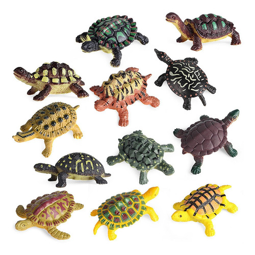 12/conjunto De Plástico Realista Para Tartarugas De Animais