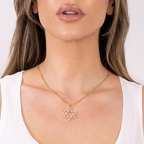 Collar Con Dije De Estrella De David De Cristal Chapado En O