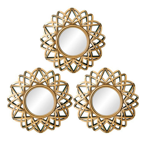 Espejo Circular Para Decoración De Pared, Arte De Dorado