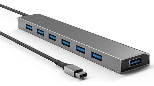 Hub 7 Portas Usb 3.2 Gen1 5gbps Comtac 9452 Cor Prata