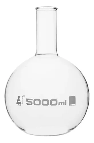 Balon De Ebullición 2000 Ml - Borosilicato Fondo Plano