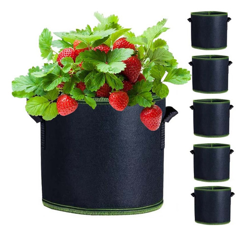 Bolsas Pack 5 Maceteros Geotextil 4 Litros Plantas