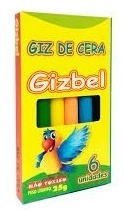 50 X Caixinhas De Giz De Cera - 6 Cores + Brinde