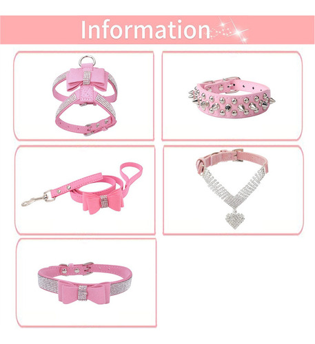 I Juego De Collar De Perro De Cristal Con Diamantes De