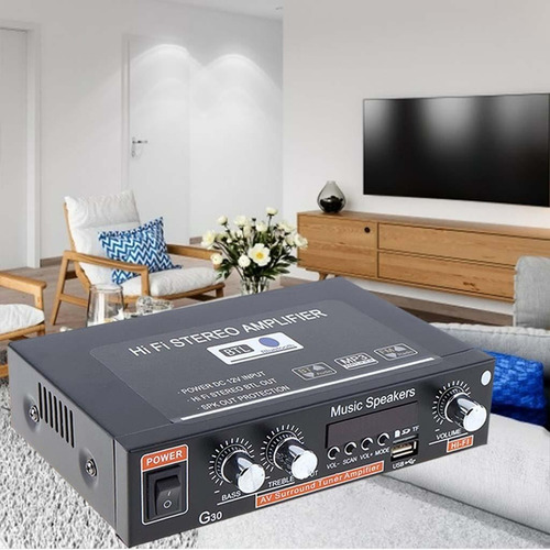 Amplificador De Audio Bluetooth Receptor Subwoofer Radio Fm