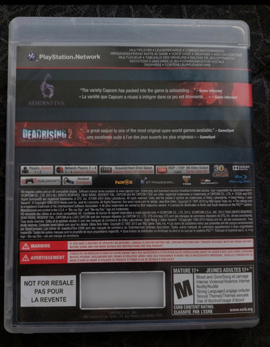 Juego Ps3, Capcom Essentials, Resident Evil 6 + Deadrising2 (Usado)