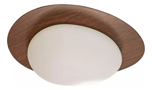 Plafon De Sobrepor Led 3000k 30cm Madeira E Acrilico