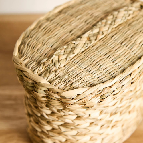 Cesto Con Tapa Circular De Seagrass Fibras Natural Seagrass Seagrass