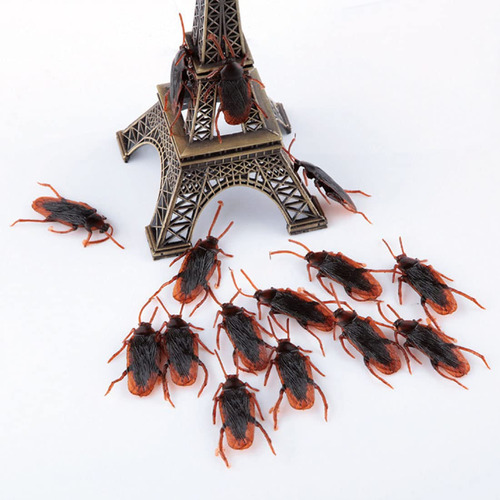 20 Cucarachas Broma Plástico Insectos Tacto Real Halloween