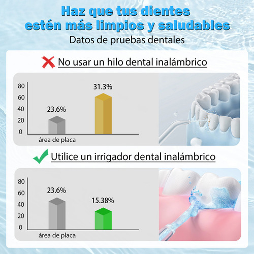 Y Irrigador Bucal Puntas Chorro Portátil Flosser De Agua