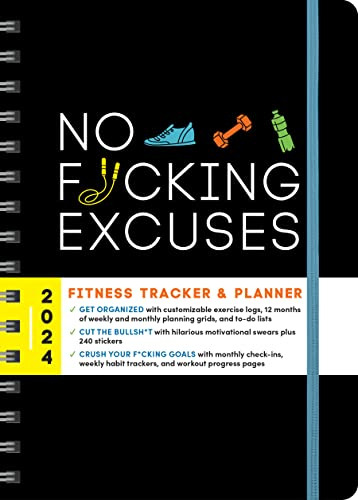 Book : 2024 No F*cking Excuses Fitness Tracker 90 Days...