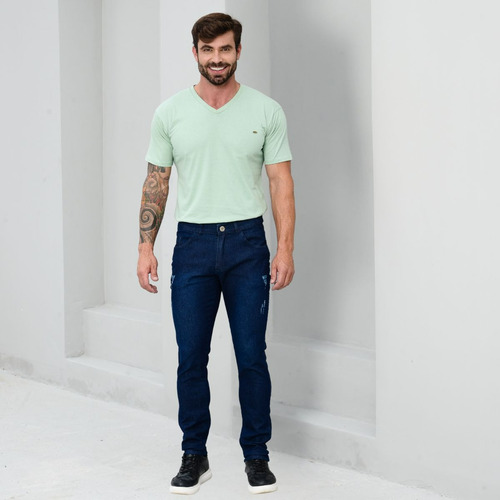 Camiseta Verde Claro Masculina Hot Verão Premium Gola V Lisa
