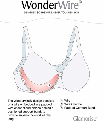 Brasier 34b Glamorise Broche Frontal Espalda En T