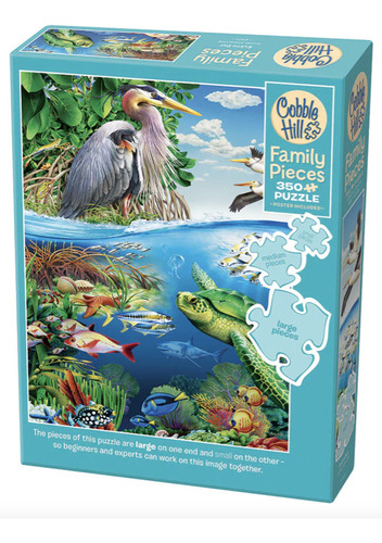 Rompecabezas Familiar Escena De La Naturaleza 350 Pz Cobble Hill Family Puzzle Tortugas