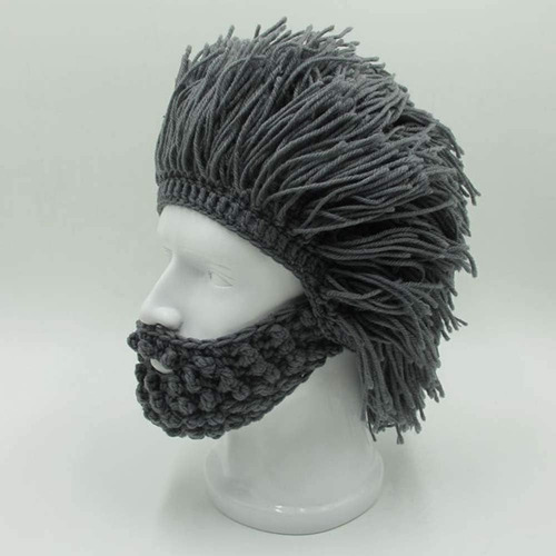 Gorro Tejido A Mano De Invierno Con Diseno De Barba