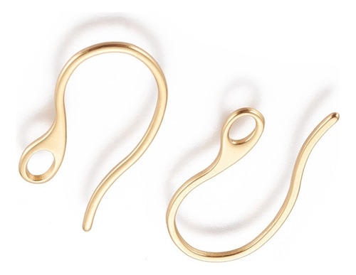 50 Ganchos Para Arete Acero Inoxidable Dorado M1057 Tica