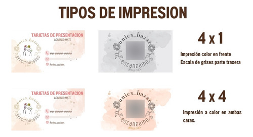 Millar De Tarjetas De Presentación, Laminado Mate 4x4