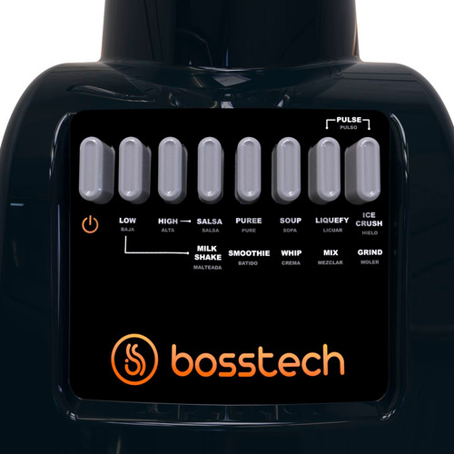 Licuadora 750w Vidrio 2l Botonera 10vel Bosstech B1 Negra