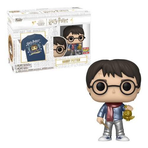 Funko Pop & Tee: Harry Potter - Harry Navidad Talla Xl