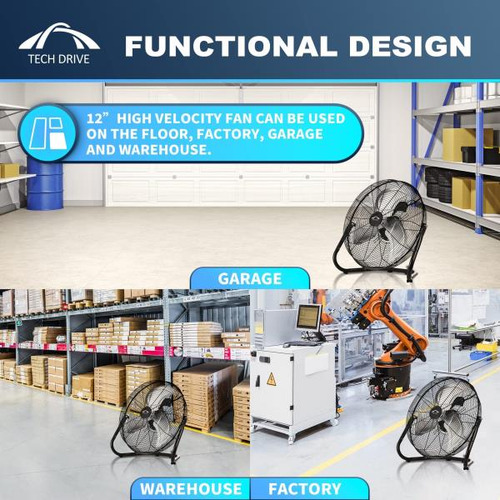 Tech Drive Ventilador De Piso De Alta Velocidad, Ventiladore
