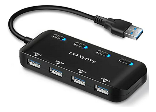 Concentrador De Red - Lyfnlove Ultra Delgado Usb Hub 3, 4-pu