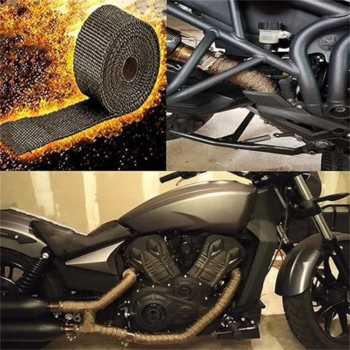 Manta Fita Térmica Termotape Titanium Escapamento P/ Escape 10 Metro + 6 Zip
