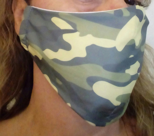 Máscara De Tecido Camuflado Forro Duas Camadas Kit Com 50