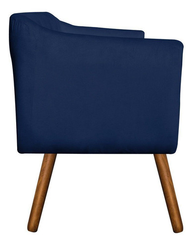 Poltrona Namoradeira Julia 2 Lug Suede Azul Marinho Strass