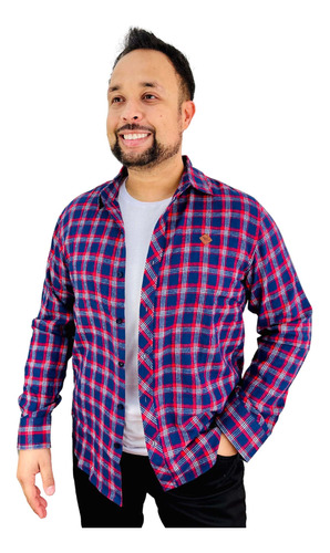 Camisa Masculina Flanelada Xadrez Red Nose Estilosa