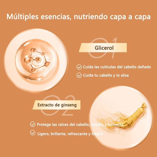 Crema Para Peinar Ginseng Sin Enjuague Suaviza Cabello