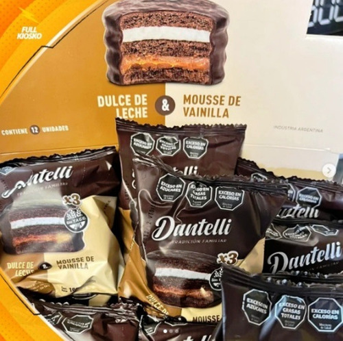 Alfajor Triple Dulce D Leche Y Mousse S/tacc Dantelli X12 Fw