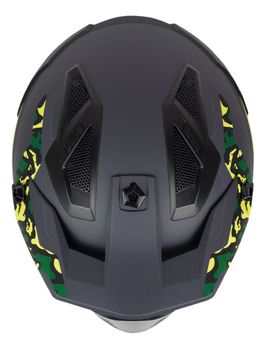 Casco Modular Retro Edge Kombat Camo Certificado Dot Chopper