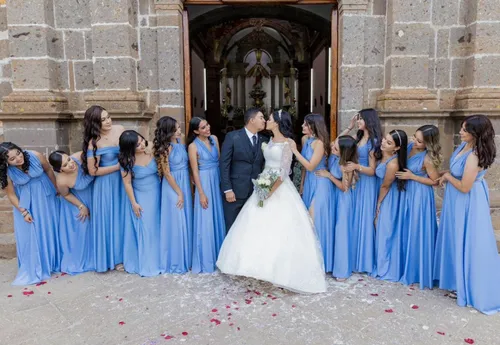 Vestido De Fiesta Multiformas Azul Cielo Cuotas sin inter s