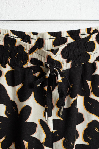 Short De Lino Con Spandex Estampado Manipura