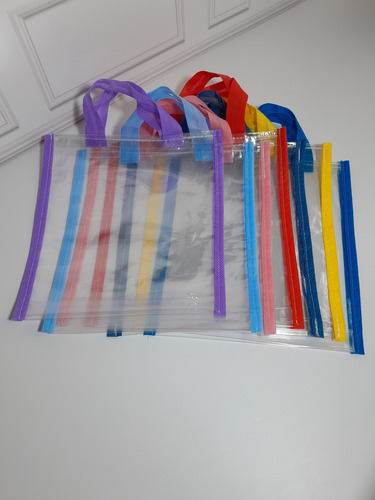 Bolsa Pvc Transparente Golosinera Vacias Souvenirs Azul Oscuro Bolsa Pvc