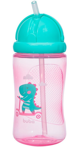 Garrafa Copo Infantil Buba Com Canudo Silicone 340ml