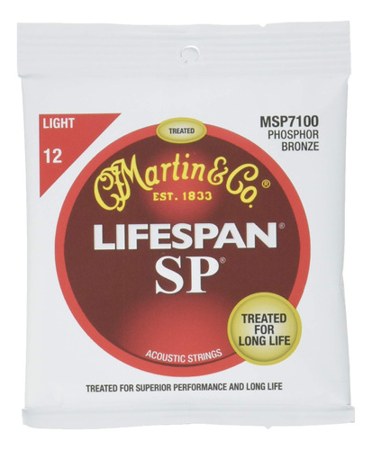 Martin Sp 7100 Lifespan Cuerda Revestida Bronce Fosforado Ac