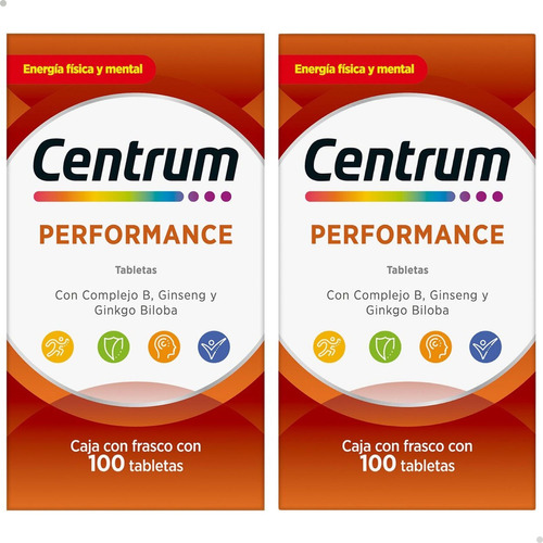 Multivitamínico Centrum Performance Con Vitaminas Del Complejo B 2 Pack De 100 Tabletas