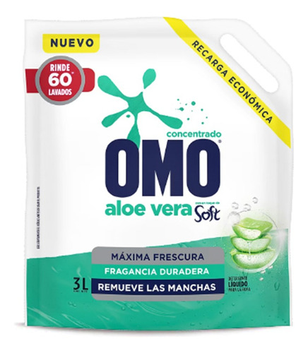 Omo Detergente Liquido Matic Doypack Con Soft 3 L