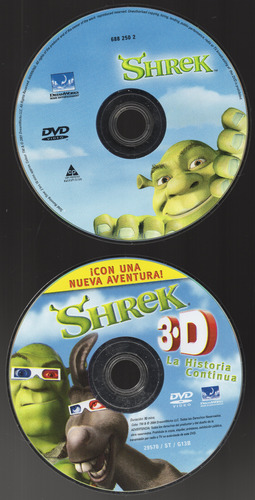 Shrek + 3 D - 2 Discos - ¡una Nueva Aventura ! - Sin Lentes (Usado)